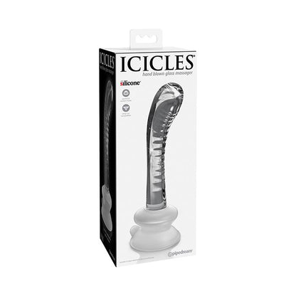 Icicles No. 88 Hand Blown Glass G-Spot Massager w/Suction Cup - Clear Parties By Kristen